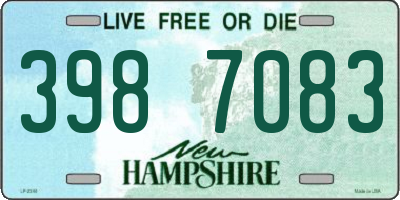 NH license plate 3987083