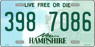 NH license plate 3987086