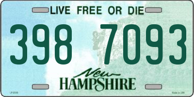 NH license plate 3987093