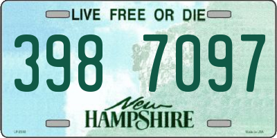 NH license plate 3987097