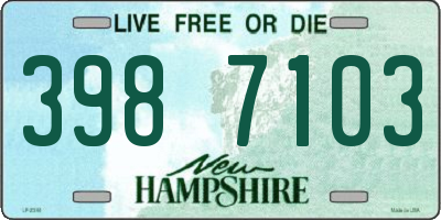 NH license plate 3987103