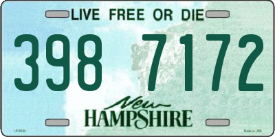 NH license plate 3987172