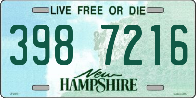 NH license plate 3987216