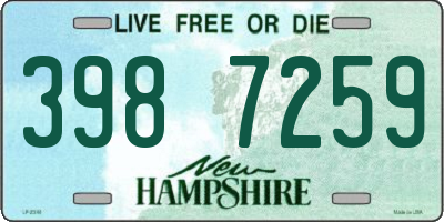 NH license plate 3987259