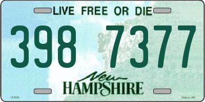 NH license plate 3987377