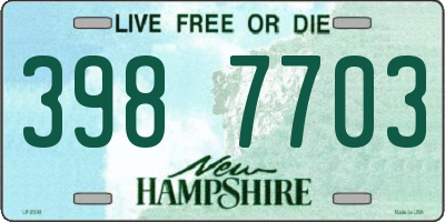 NH license plate 3987703