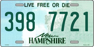 NH license plate 3987721