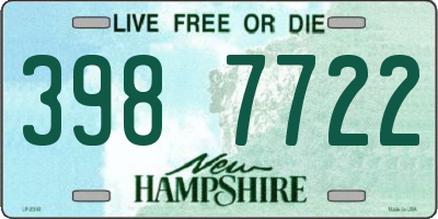 NH license plate 3987722