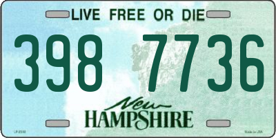NH license plate 3987736