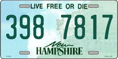 NH license plate 3987817