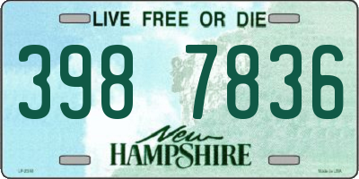 NH license plate 3987836