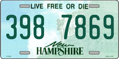 NH license plate 3987869