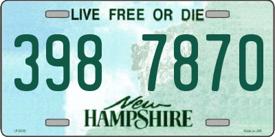 NH license plate 3987870