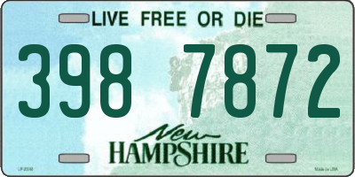 NH license plate 3987872