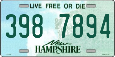 NH license plate 3987894