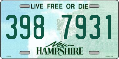 NH license plate 3987931
