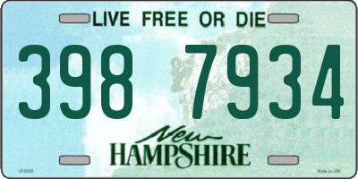 NH license plate 3987934