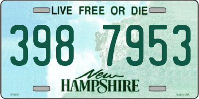 NH license plate 3987953