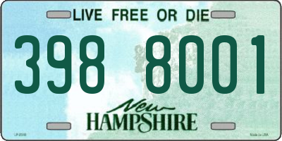 NH license plate 3988001