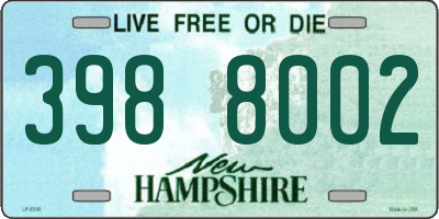 NH license plate 3988002