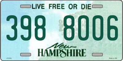 NH license plate 3988006