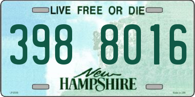 NH license plate 3988016