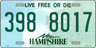 NH license plate 3988017