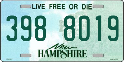 NH license plate 3988019