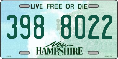 NH license plate 3988022