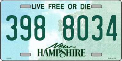 NH license plate 3988034