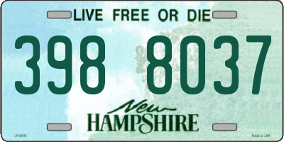 NH license plate 3988037