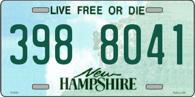 NH license plate 3988041