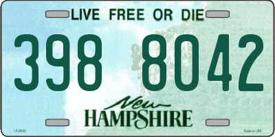 NH license plate 3988042