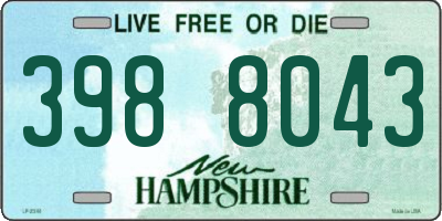 NH license plate 3988043