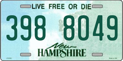 NH license plate 3988049