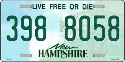 NH license plate 3988058