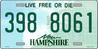 NH license plate 3988061