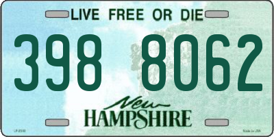 NH license plate 3988062