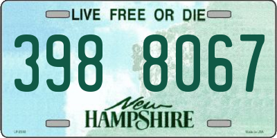 NH license plate 3988067