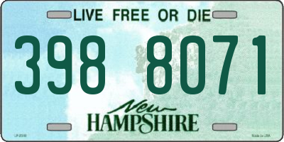 NH license plate 3988071