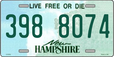 NH license plate 3988074