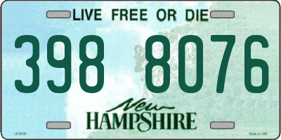 NH license plate 3988076