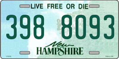 NH license plate 3988093