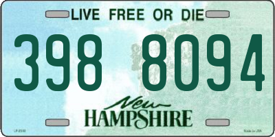 NH license plate 3988094