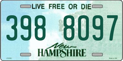 NH license plate 3988097