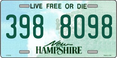 NH license plate 3988098