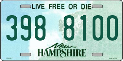 NH license plate 3988100