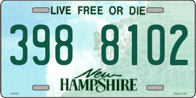 NH license plate 3988102