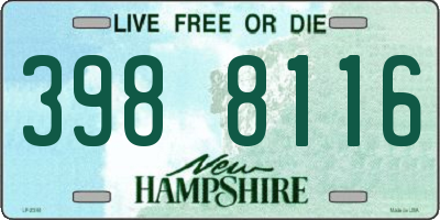 NH license plate 3988116