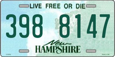 NH license plate 3988147